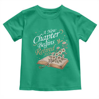 A New Chapter Begins Retired 2026 Toddler T Shirt Retired Teacher Floral Book - Wonder Print Shop