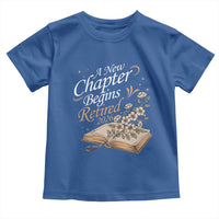 A New Chapter Begins Retired 2026 Toddler T Shirt Retired Teacher Floral Book - Wonder Print Shop