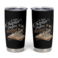 A New Chapter Begins Retired 2026 Tumbler Cup Retired Teacher Floral Book - Wonder Print Shop