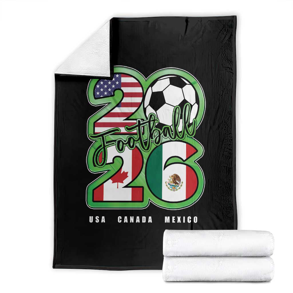 Soccer Football Lover Throw Blanket USA Canada Mexico Pride 26