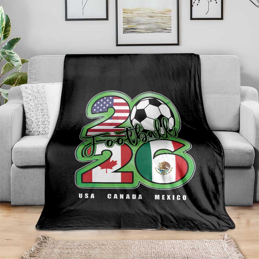 Soccer Football Lover Throw Blanket USA Canada Mexico Pride 26