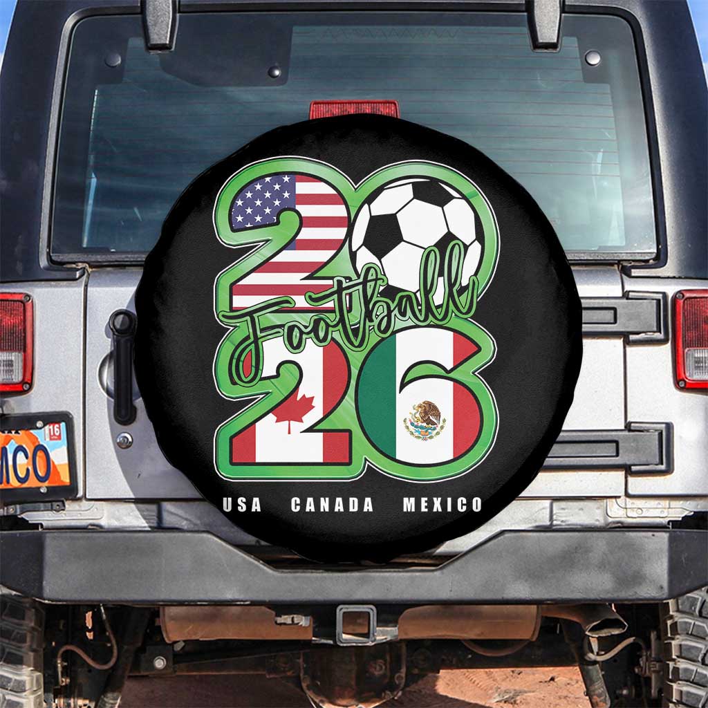 Soccer Football Lover Spare Tire Cover USA Canada Mexico Pride 26
