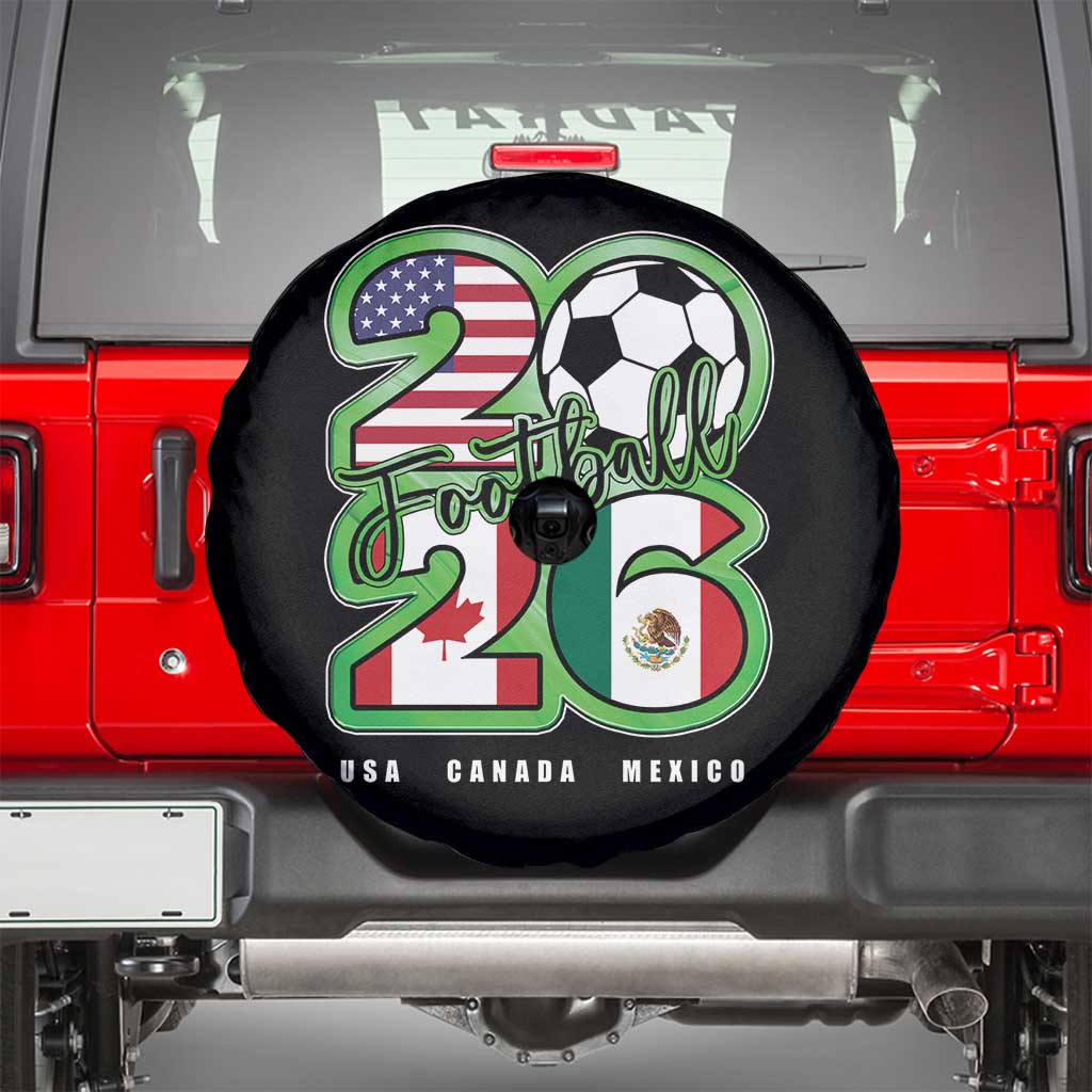 Soccer Football Lover Spare Tire Cover USA Canada Mexico Pride 26