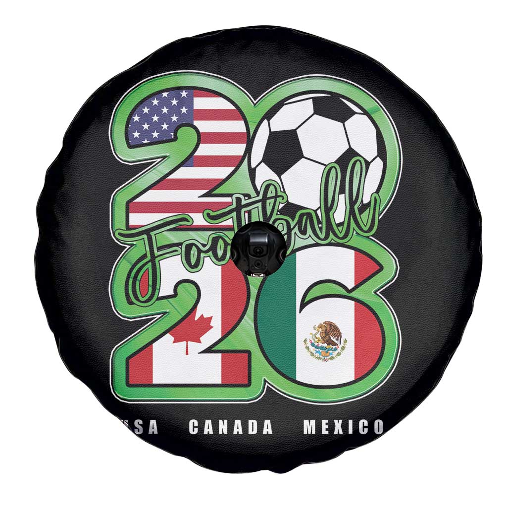 Soccer Football Lover Spare Tire Cover USA Canada Mexico Pride 26