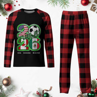 Soccer Football Lover Plaid Pajama Set USA Canada Mexico Pride 26