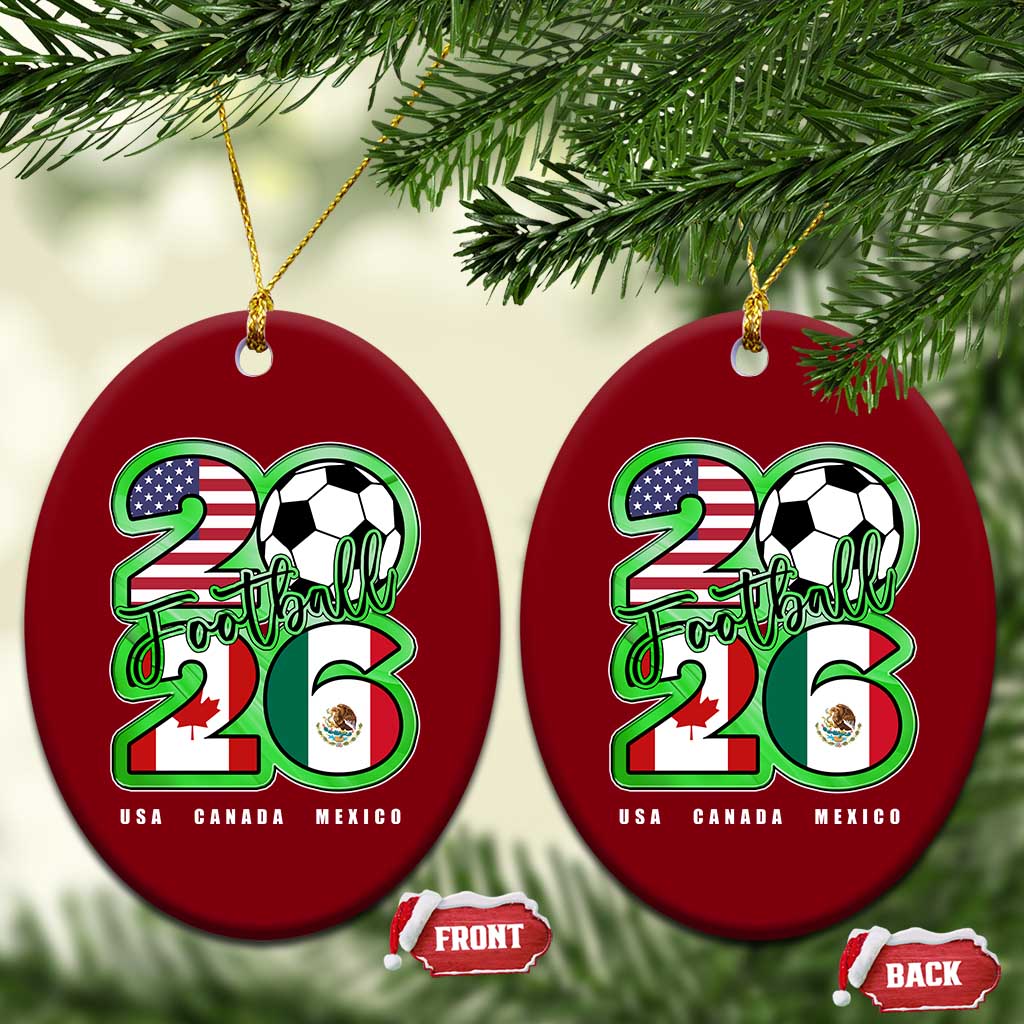 Soccer Football Lover Ceramic Ornament USA Canada Mexico Pride 26