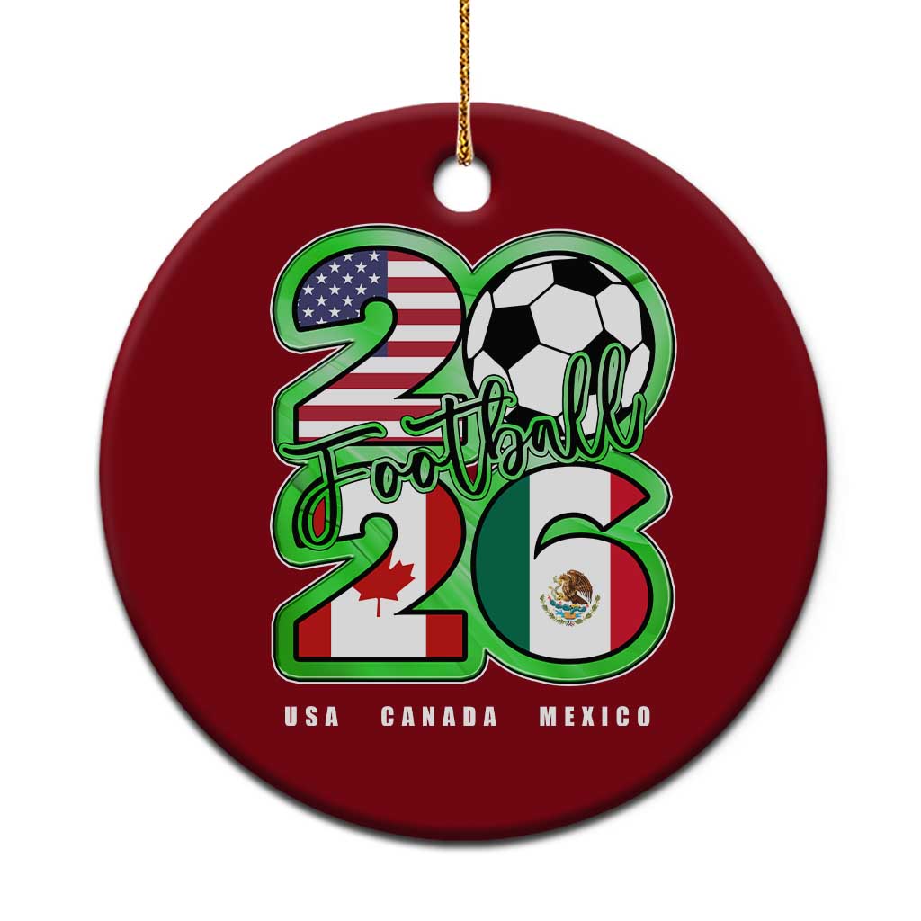 Soccer Football Lover Ceramic Ornament USA Canada Mexico Pride 26