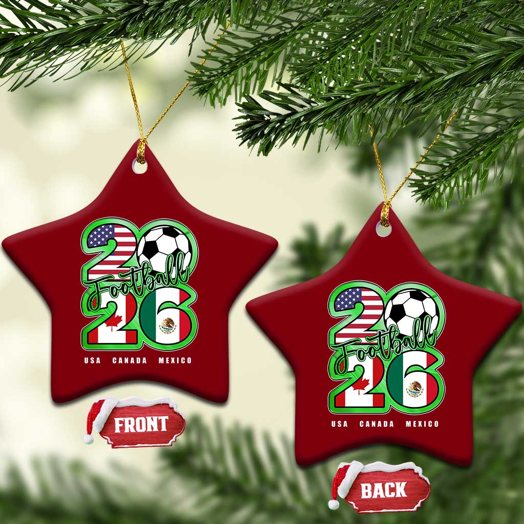 Soccer Football Lover Ceramic Ornament USA Canada Mexico Pride 26