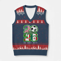 Soccer Football Lover V-Neck Knit Sweater Vest USA Canada Mexico Pride 26