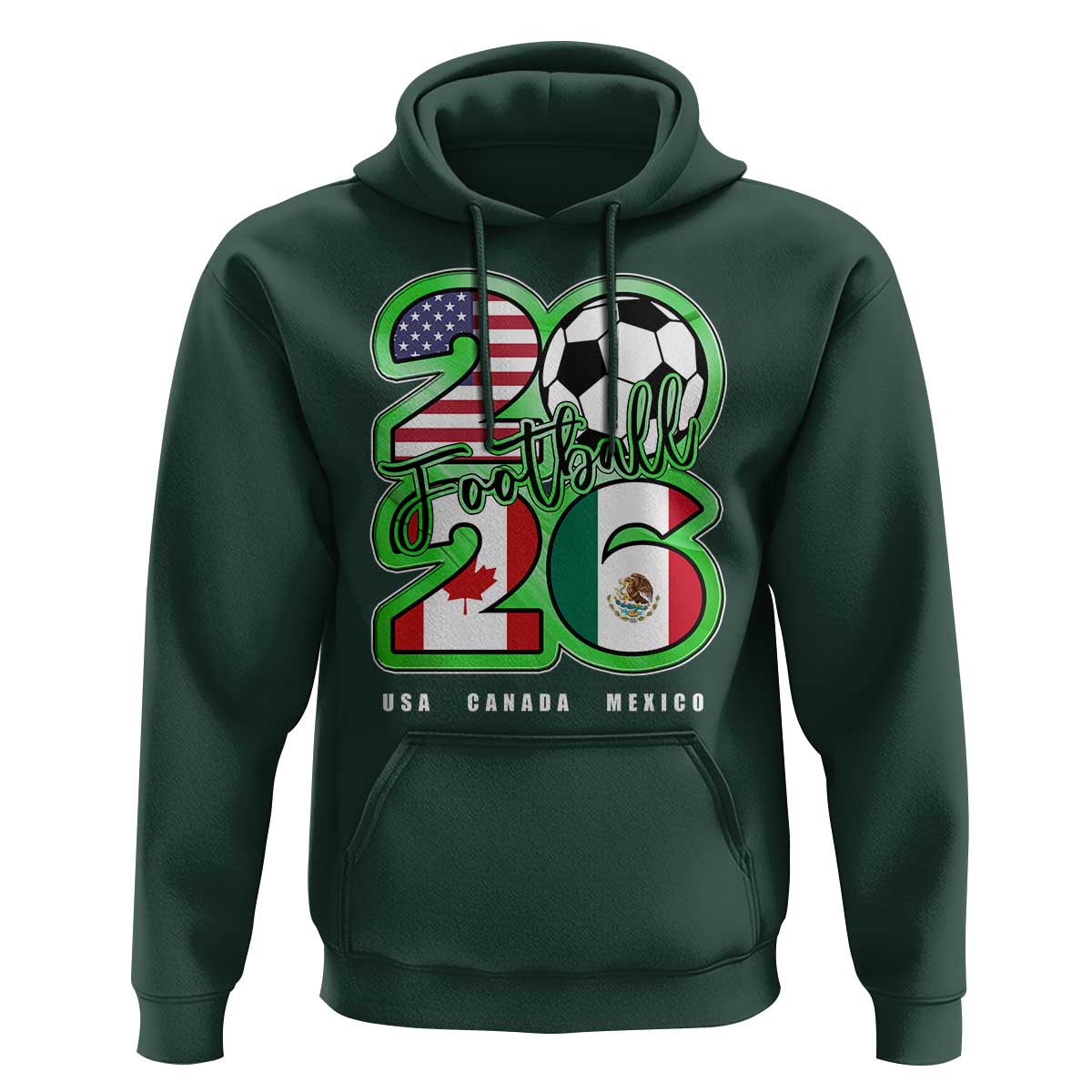 Soccer Football Lover Hoodie USA Canada Mexico Pride 26
