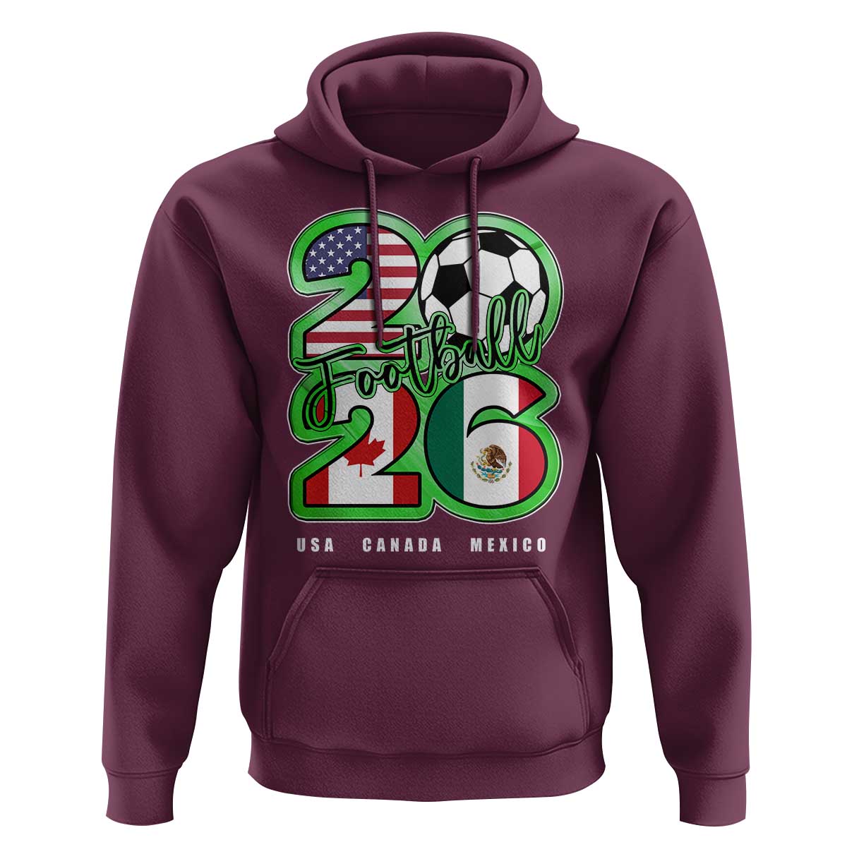 Soccer Football Lover Hoodie USA Canada Mexico Pride 26