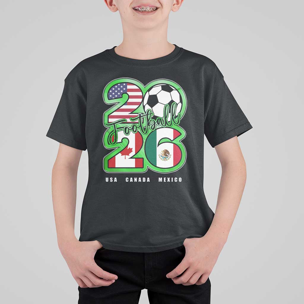 Soccer Football Lover T Shirt For Kid USA Canada Mexico Pride 26