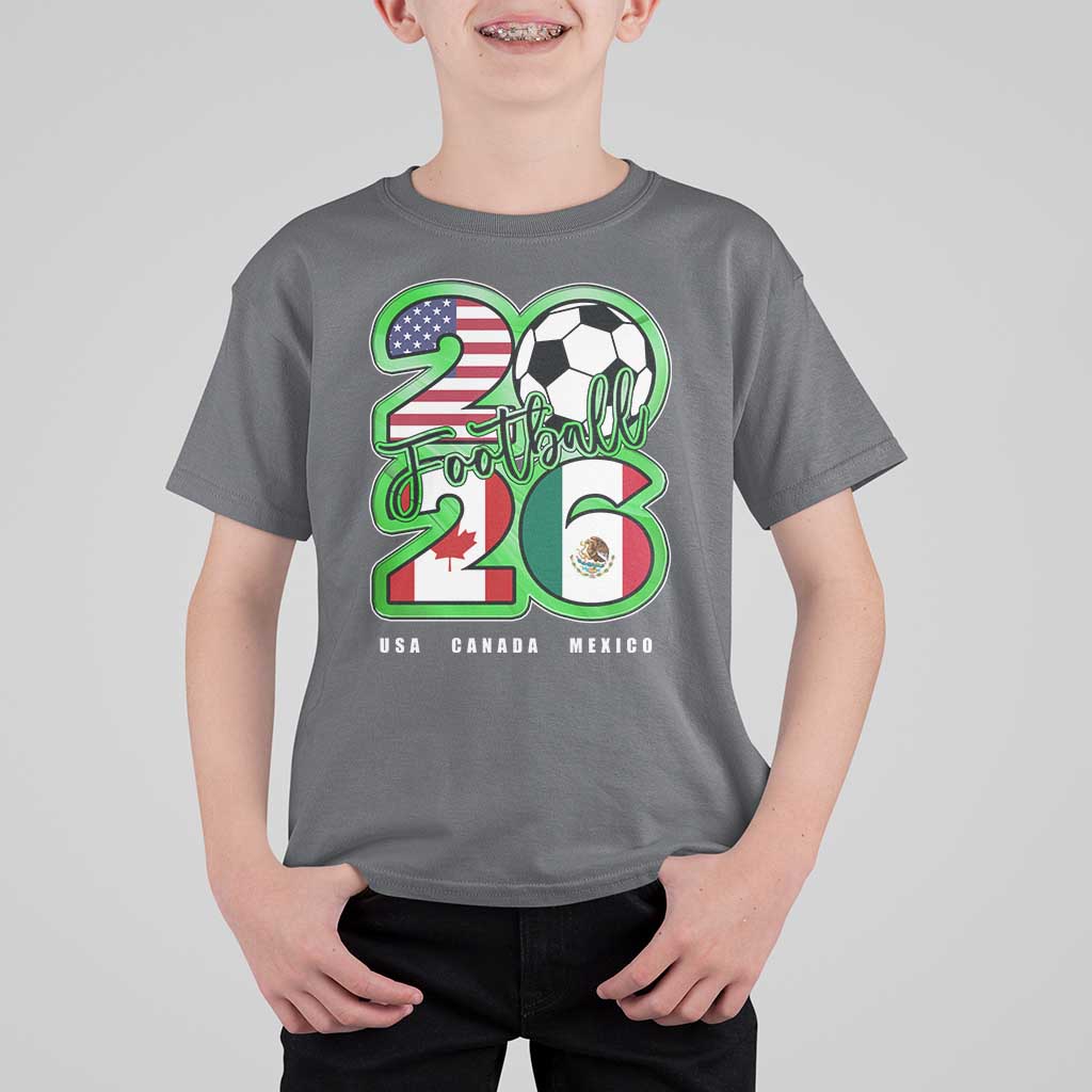 Soccer Football Lover T Shirt For Kid USA Canada Mexico Pride 26