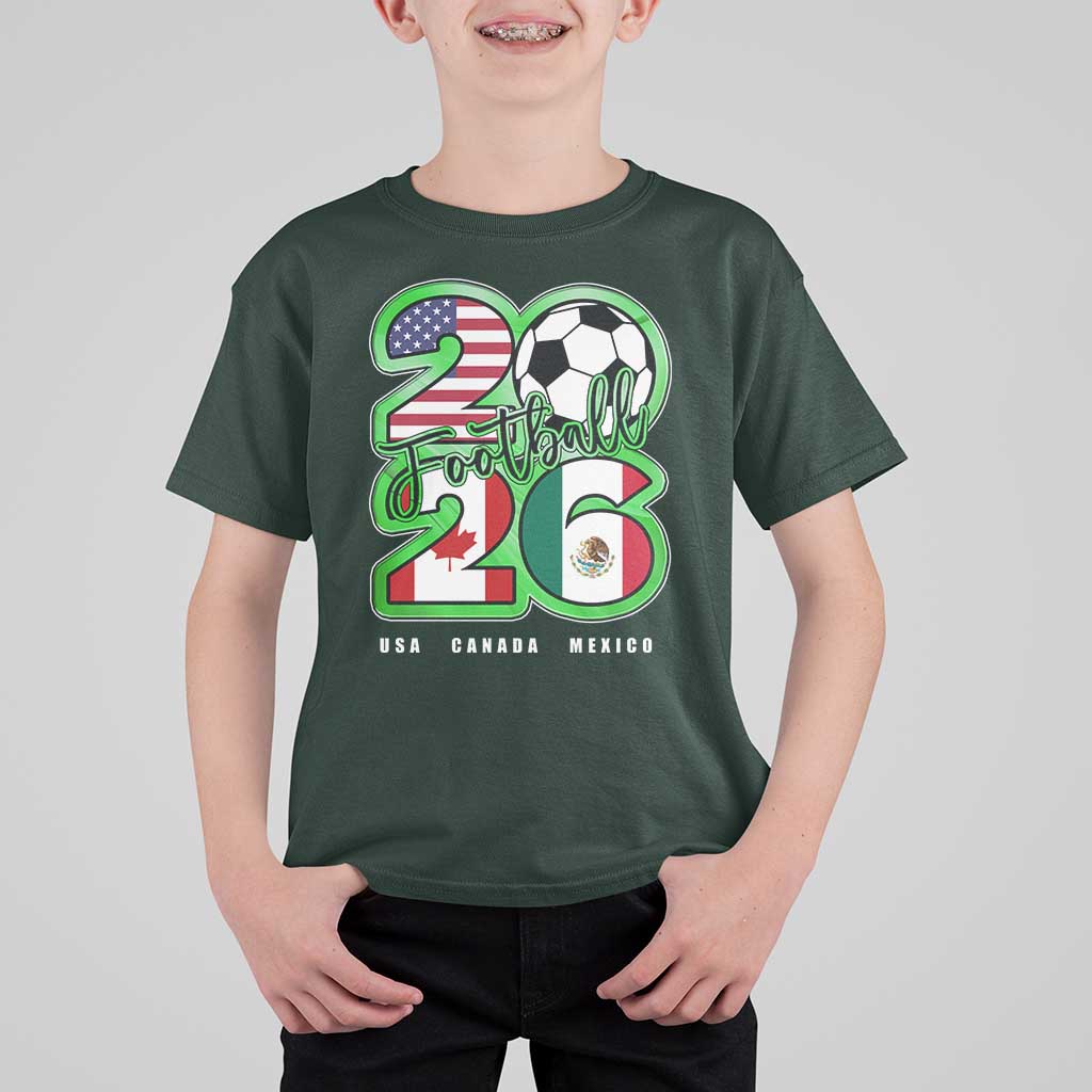 Soccer Football Lover T Shirt For Kid USA Canada Mexico Pride 26