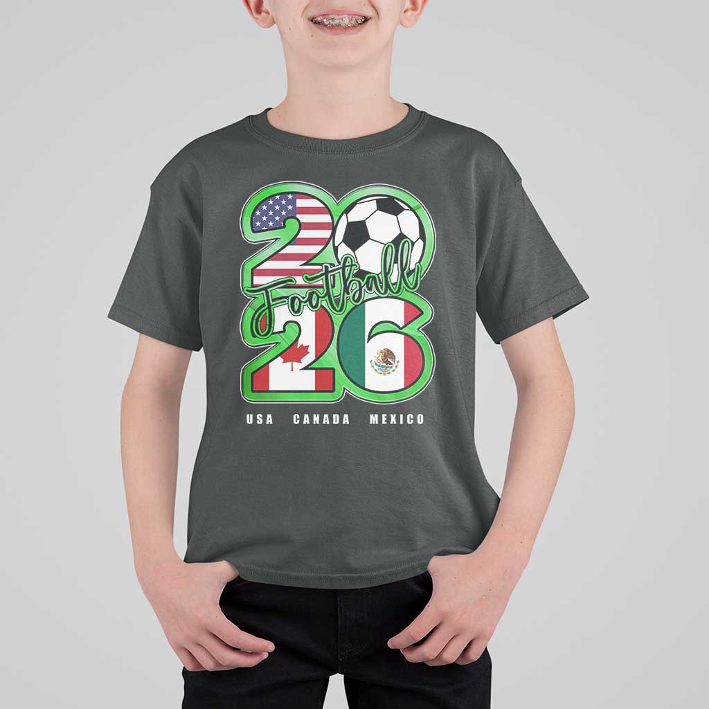 Soccer Football Lover T Shirt For Kid USA Canada Mexico Pride 26
