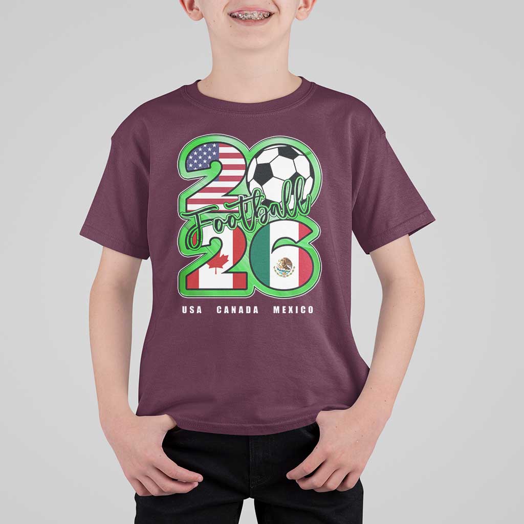Soccer Football Lover T Shirt For Kid USA Canada Mexico Pride 26