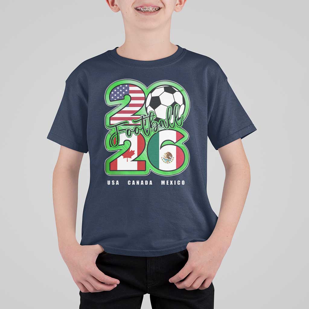 Soccer Football Lover T Shirt For Kid USA Canada Mexico Pride 26