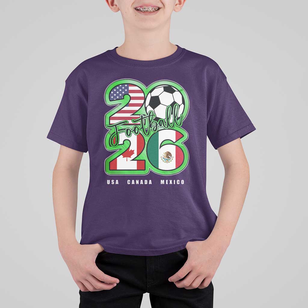 Soccer Football Lover T Shirt For Kid USA Canada Mexico Pride 26