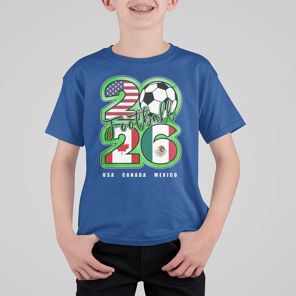 Soccer Football Lover T Shirt For Kid USA Canada Mexico Pride 26