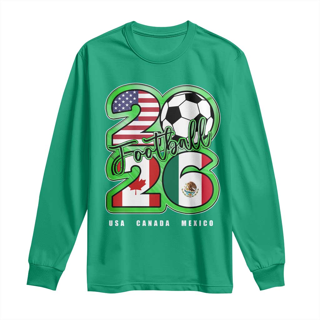 Soccer Football Lover Long Sleeve Shirt USA Canada Mexico Pride 26