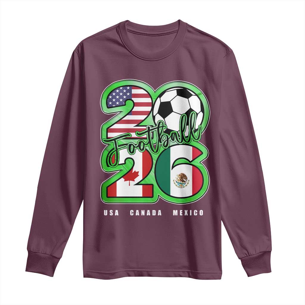 Soccer Football Lover Long Sleeve Shirt USA Canada Mexico Pride 26