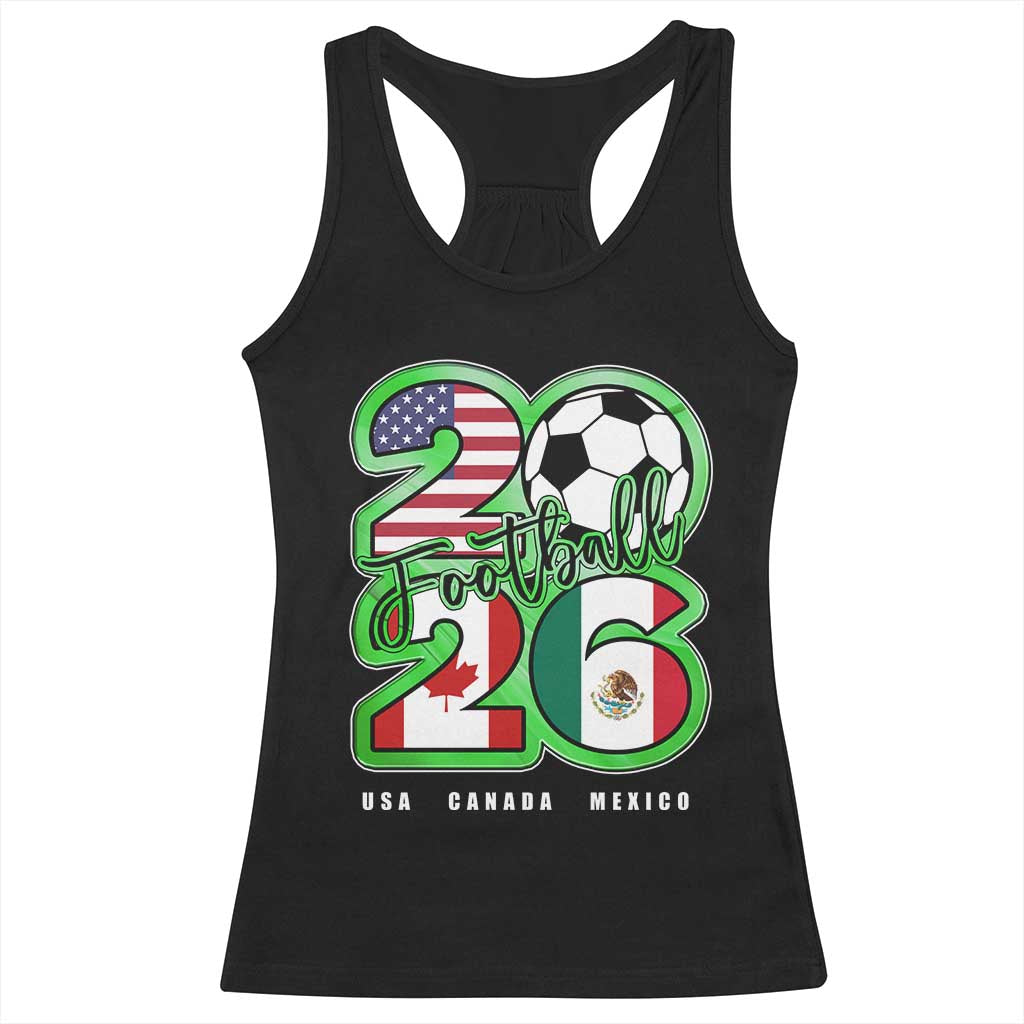 Soccer Football Lover Racerback Tank Top USA Canada Mexico Pride 26