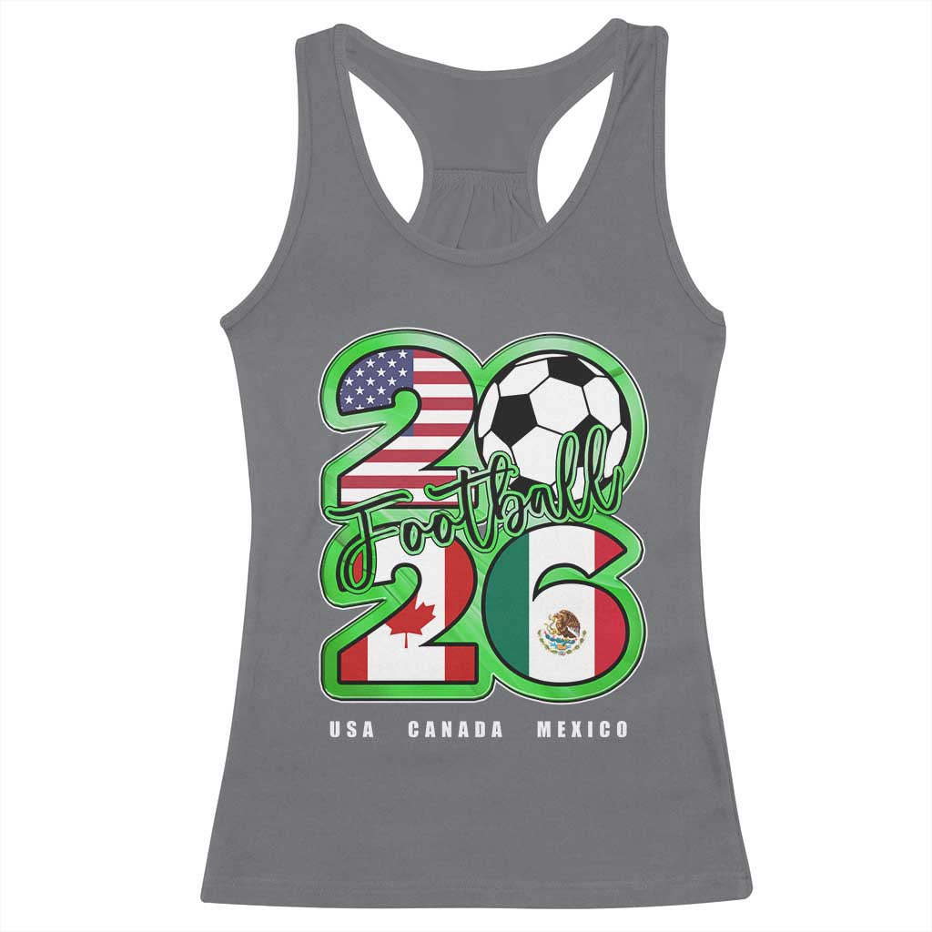 Soccer Football Lover Racerback Tank Top USA Canada Mexico Pride 26