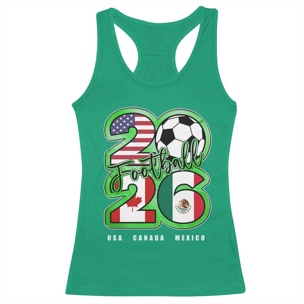 Soccer Football Lover Racerback Tank Top USA Canada Mexico Pride 26