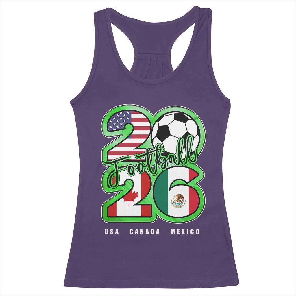 Soccer Football Lover Racerback Tank Top USA Canada Mexico Pride 26