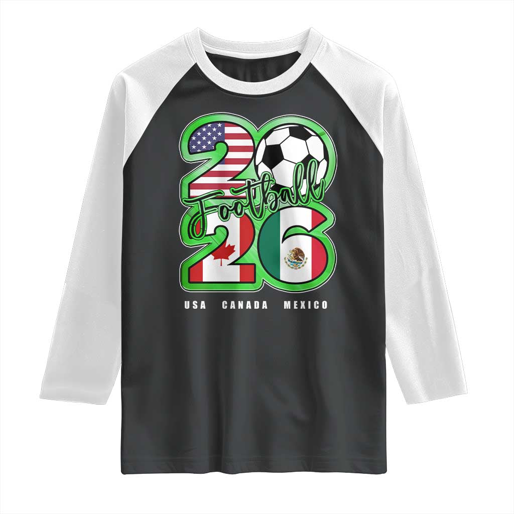 Soccer Football Lover Raglan Shirt USA Canada Mexico Pride 26