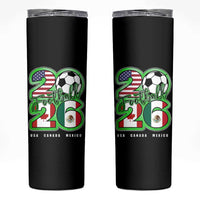 Soccer Football Lover Skinny Tumbler USA Canada Mexico Pride 26