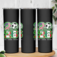 Soccer Football Lover Skinny Tumbler USA Canada Mexico Pride 26
