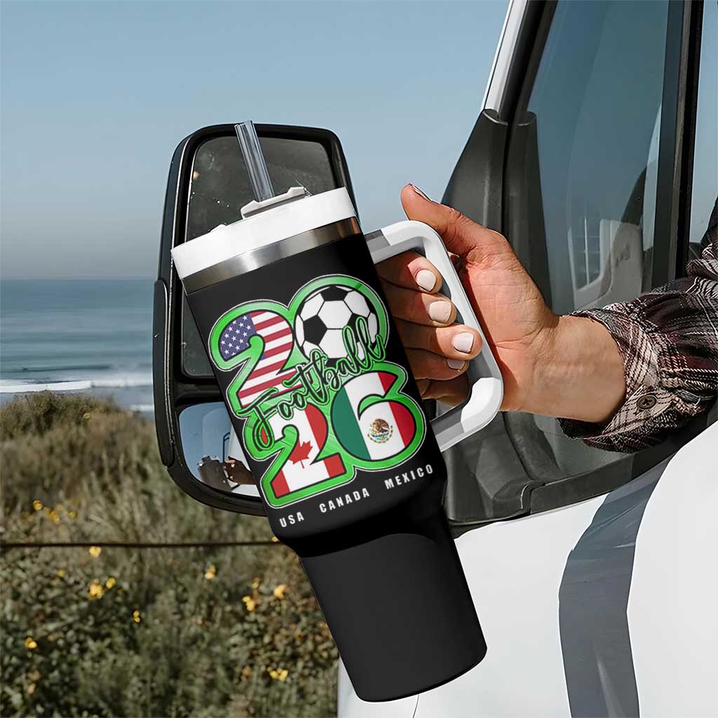 Soccer Football Lover Tumbler With Handle USA Canada Mexico Pride 26