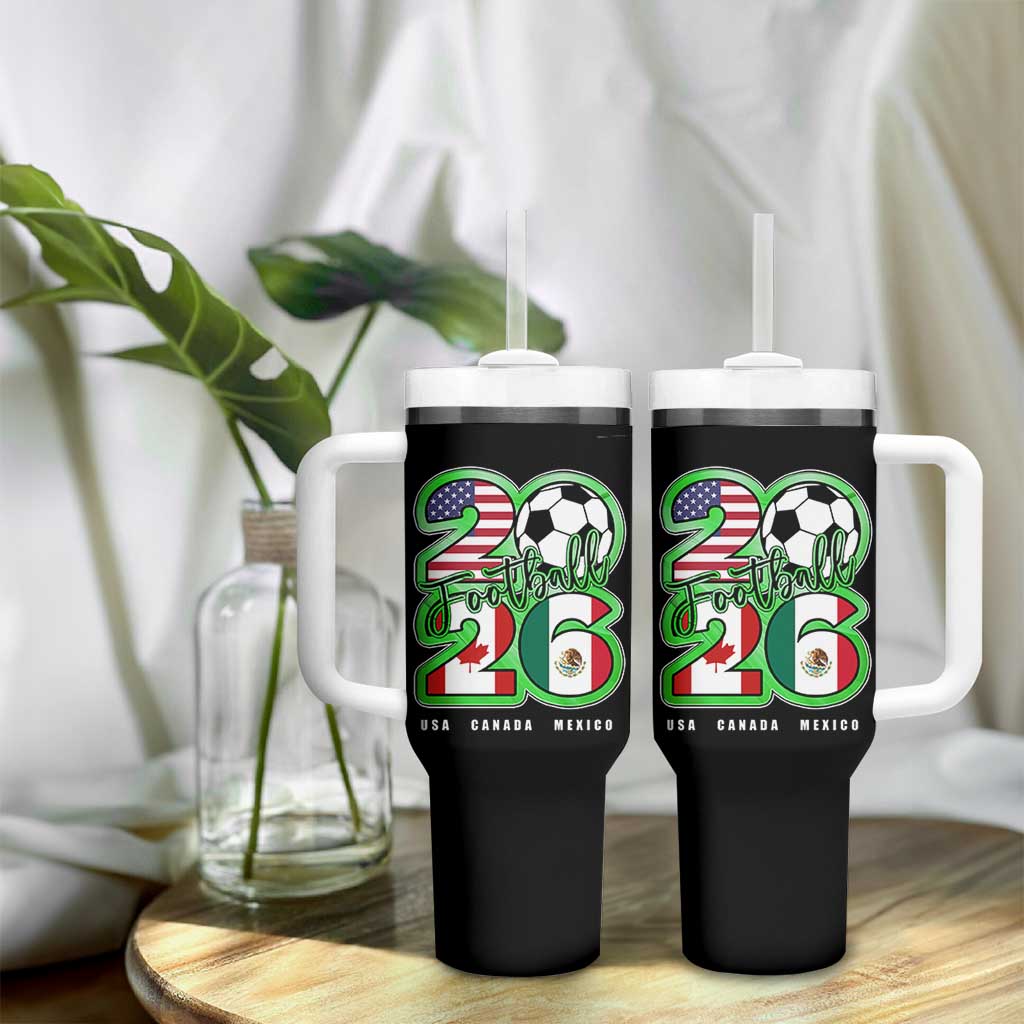 Soccer Football Lover Tumbler With Handle USA Canada Mexico Pride 26