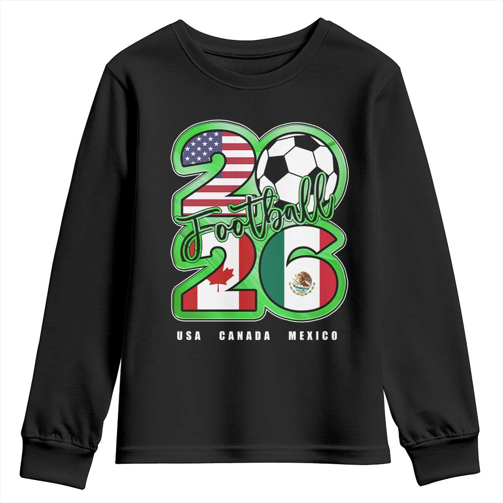 Soccer Football Lover Youth Sweatshirt USA Canada Mexico Pride 26