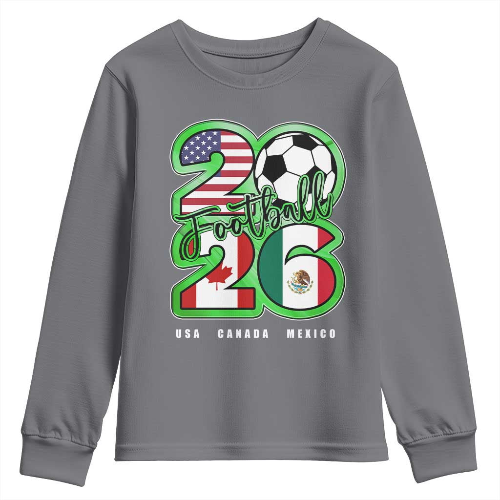 Soccer Football Lover Youth Sweatshirt USA Canada Mexico Pride 26
