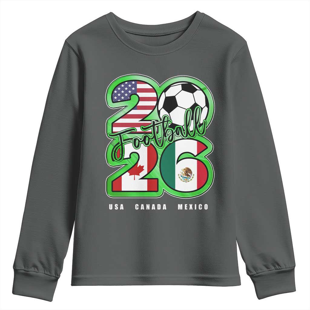 Soccer Football Lover Youth Sweatshirt USA Canada Mexico Pride 26