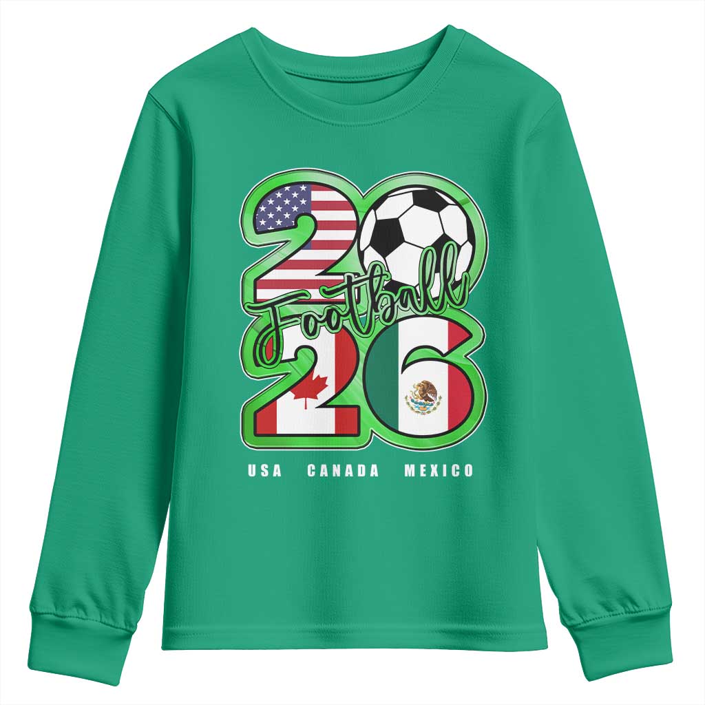 Soccer Football Lover Youth Sweatshirt USA Canada Mexico Pride 26