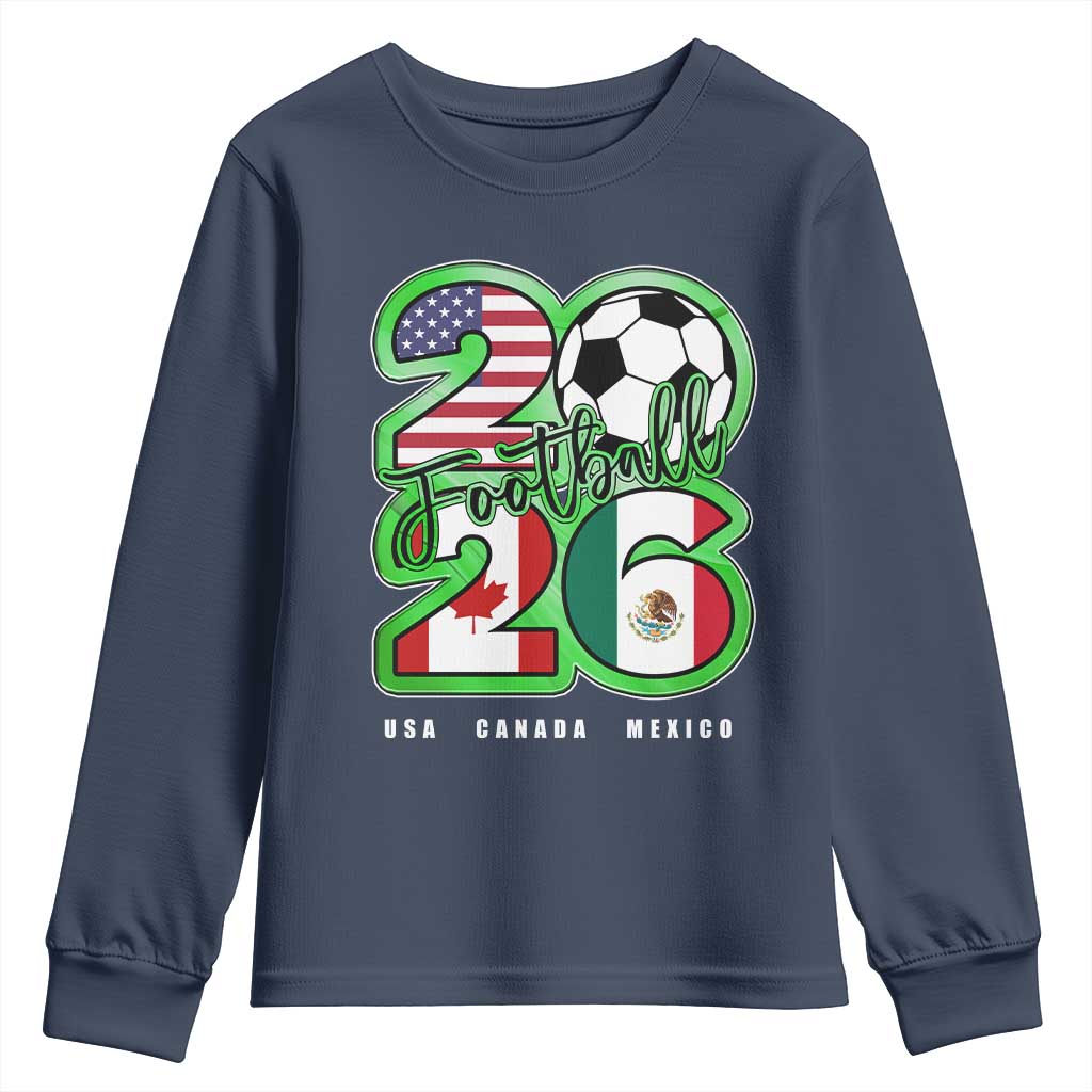 Soccer Football Lover Youth Sweatshirt USA Canada Mexico Pride 26