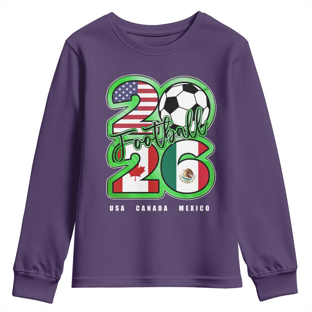 Soccer Football Lover Youth Sweatshirt USA Canada Mexico Pride 26