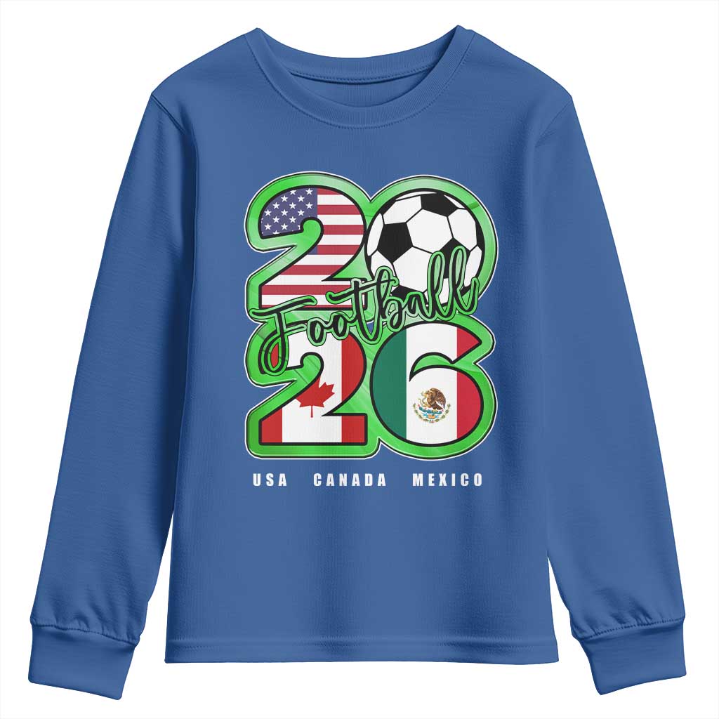 Soccer Football Lover Youth Sweatshirt USA Canada Mexico Pride 26