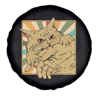 Funny Cat Bite Horror Anime Crazy Kitten Japanese Spare Tire Cover - Wonder Print Shop