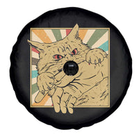 Funny Cat Bite Horror Anime Crazy Kitten Japanese Spare Tire Cover - Wonder Print Shop