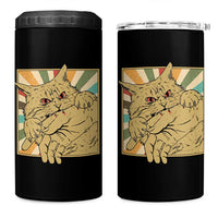 Funny Cat Bite Horror Anime Crazy Kitten Japanese 4 in 1 Can Cooler Tumbler - Wonder Print Shop