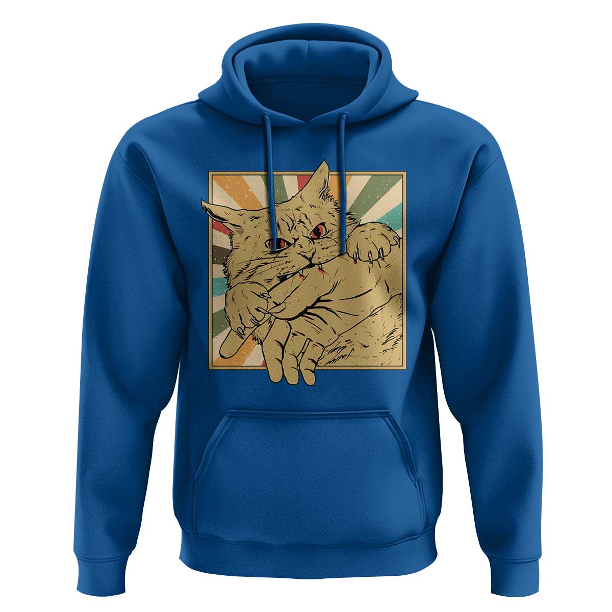 Funny Cat Bite Horror Anime Crazy Kitten Japanese Hoodie - Wonder Print Shop