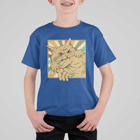 Funny Cat Bite Horror Anime Crazy Kitten Japanese T Shirt For Kid - Wonder Print Shop