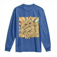 Funny Cat Bite Horror Anime Crazy Kitten Japanese Long Sleeve Shirt - Wonder Print Shop
