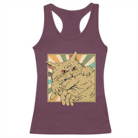 Funny Cat Bite Horror Anime Crazy Kitten Japanese Racerback Tank Top - Wonder Print Shop