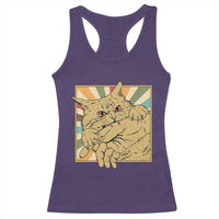 Funny Cat Bite Horror Anime Crazy Kitten Japanese Racerback Tank Top - Wonder Print Shop