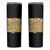 Funny Cat Bite Horror Anime Crazy Kitten Japanese Skinny Tumbler - Wonder Print Shop